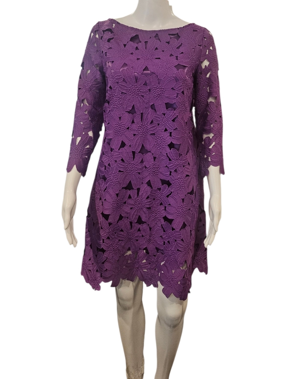 Felicity & Coco Purple Floral Guipure Lace Shift Dress - Nordstrom Exclusive
